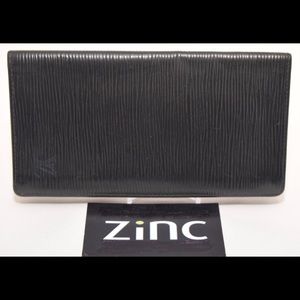 Louis Vuitton Black Epi Checkbook